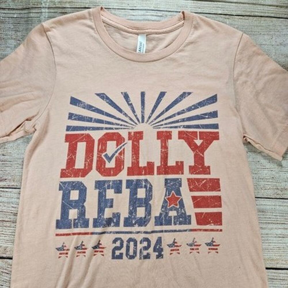 Bella+Canvas Women's Peach S Dolly Reba 2024 Graphic Cotton Blend T-Shirt